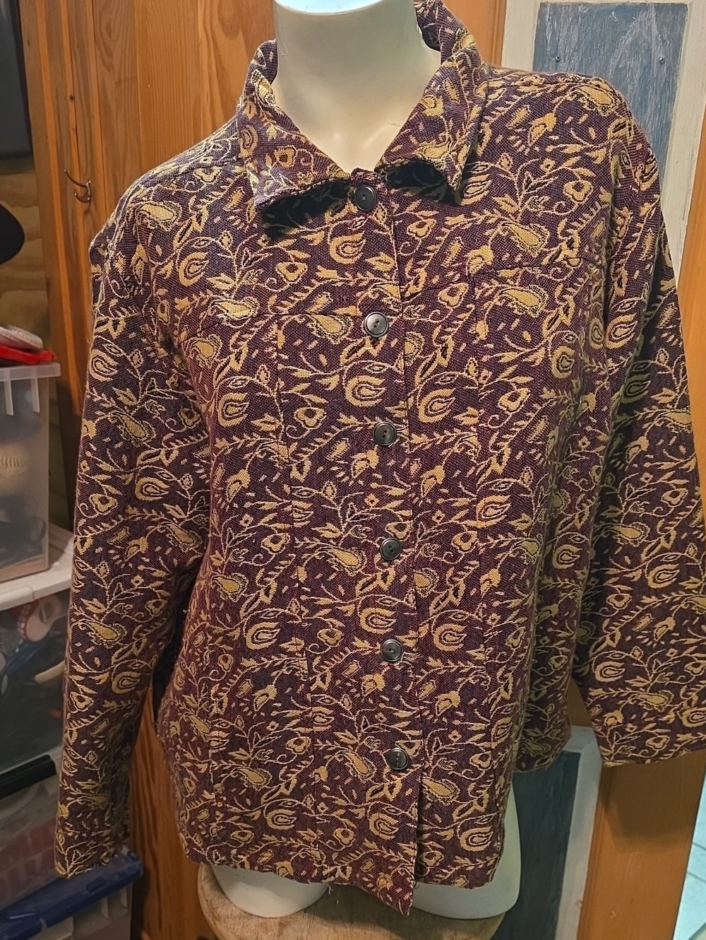 Tudor Purple and Yellow Floral-Patterned Women's Blazer Jacket